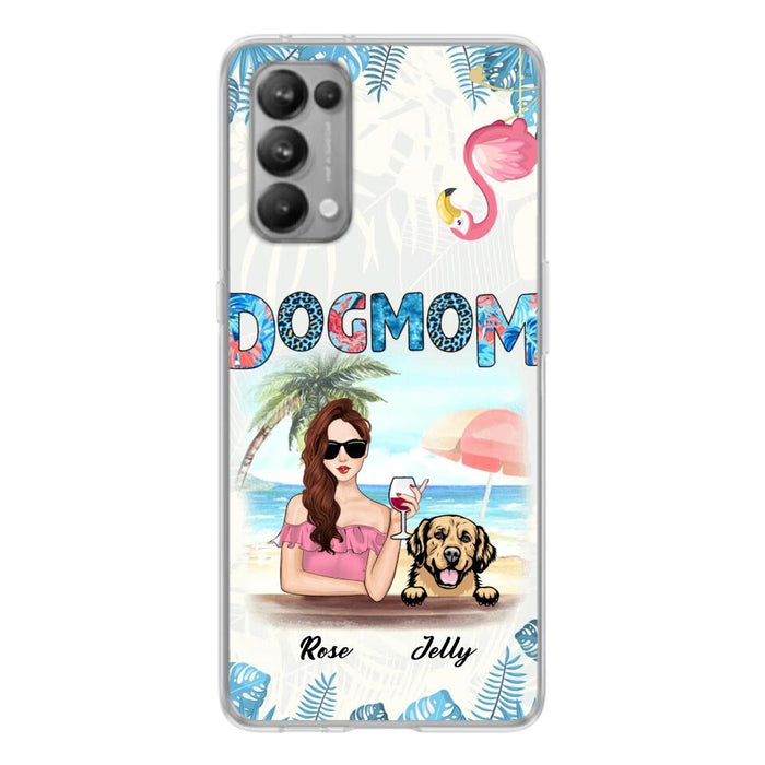 Custom Personalized Dog Mom Summer Patterned Phone Case - Upto 4 Dogs - Gift Idea For Dog Mom - Case For Xiaomi, Oppo And Huawei