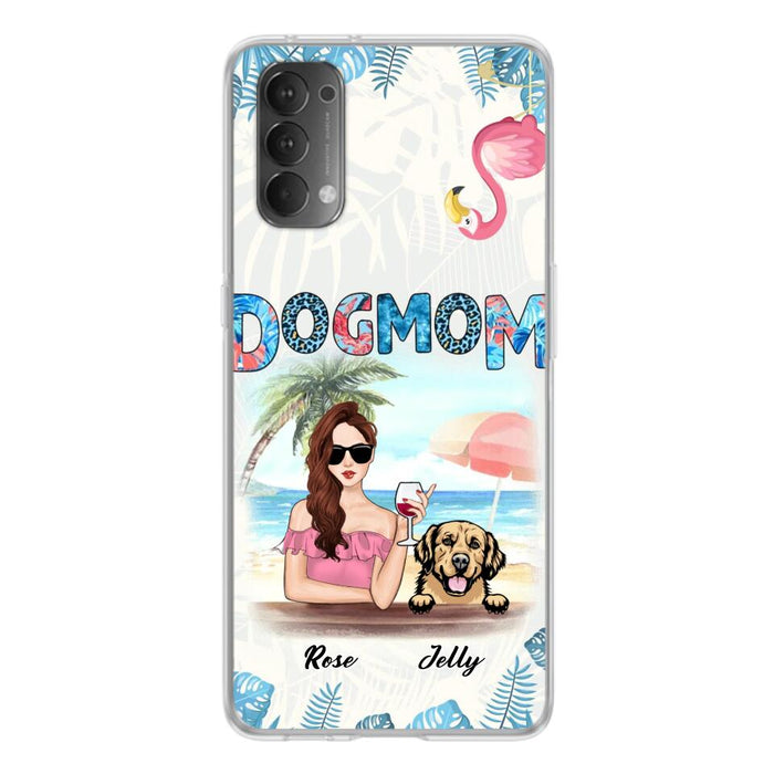 Custom Personalized Dog Mom Summer Patterned Phone Case - Upto 4 Dogs - Gift Idea For Dog Mom - Case For Xiaomi, Oppo And Huawei