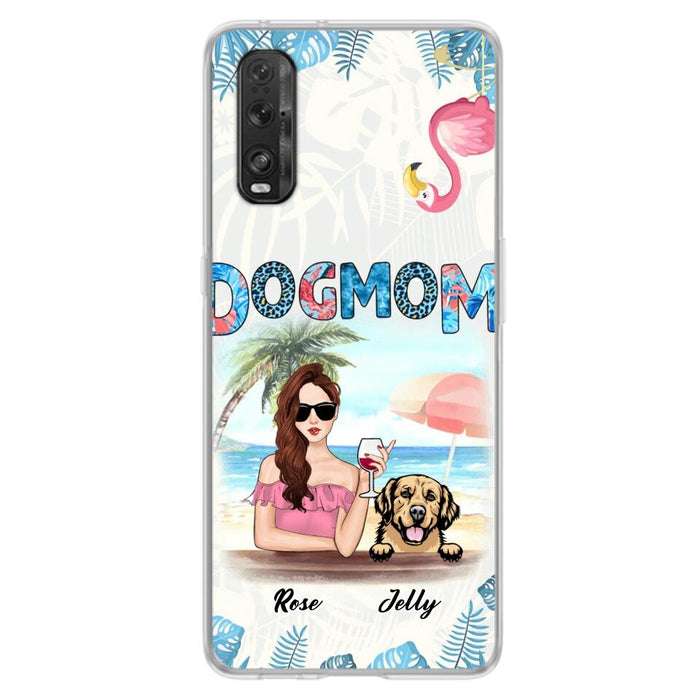 Custom Personalized Dog Mom Summer Patterned Phone Case - Upto 4 Dogs - Gift Idea For Dog Mom - Case For Xiaomi, Oppo And Huawei