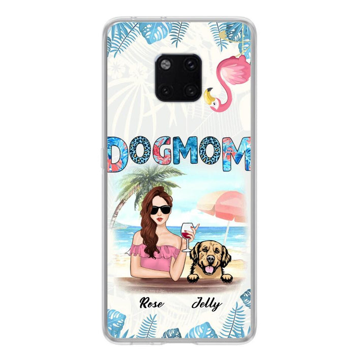 Custom Personalized Dog Mom Summer Patterned Phone Case - Upto 4 Dogs - Gift Idea For Dog Mom - Case For Xiaomi, Oppo And Huawei