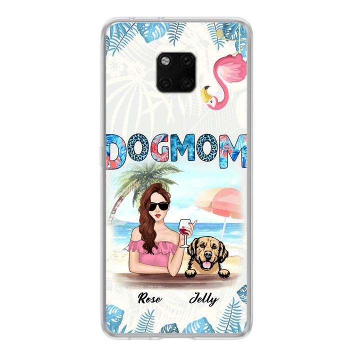 Custom Personalized Dog Mom Summer Patterned Phone Case - Upto 4 Dogs - Gift Idea For Dog Mom - Case For Xiaomi, Oppo And Huawei