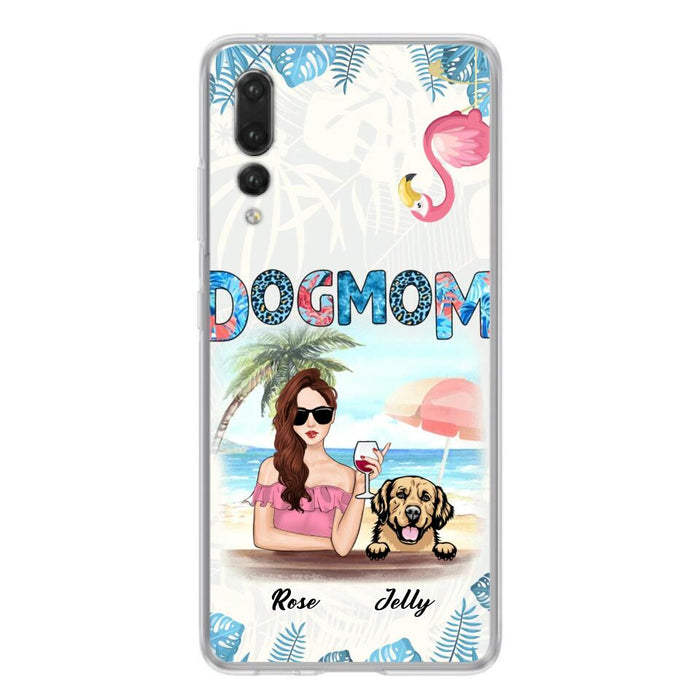 Custom Personalized Dog Mom Summer Patterned Phone Case - Upto 4 Dogs - Gift Idea For Dog Mom - Case For Xiaomi, Oppo And Huawei