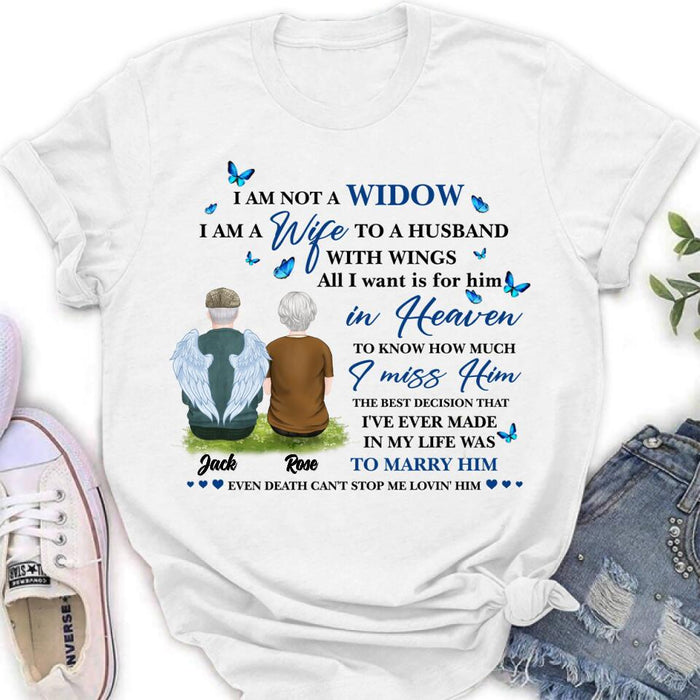 Custom Personalized Couple Shirt - Memorial Gift Idea For Couple - I Am A Wife To A Husband With Wings