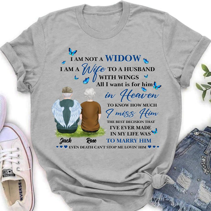 Custom Personalized Couple Shirt - Memorial Gift Idea For Couple - I Am A Wife To A Husband With Wings