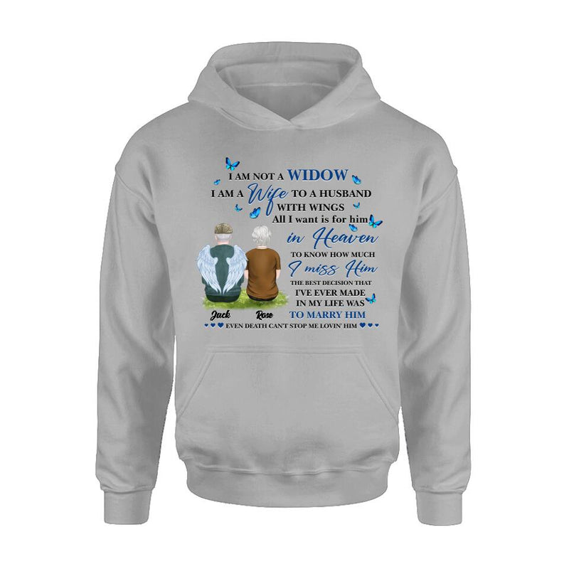 Personalized Couple Shirt - Memorial Gift Idea For Couple - I Am A Wife To A Husband With Wings