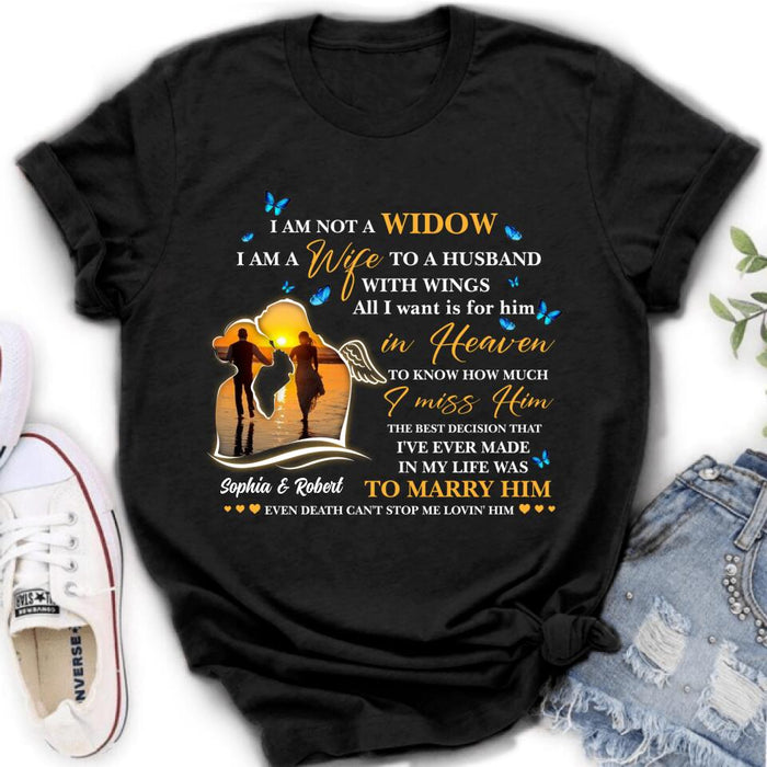 Custom Personalized Couple Shirt - Memorial Gift Idea For Couple - I Am A Wife To A Husband With Wings