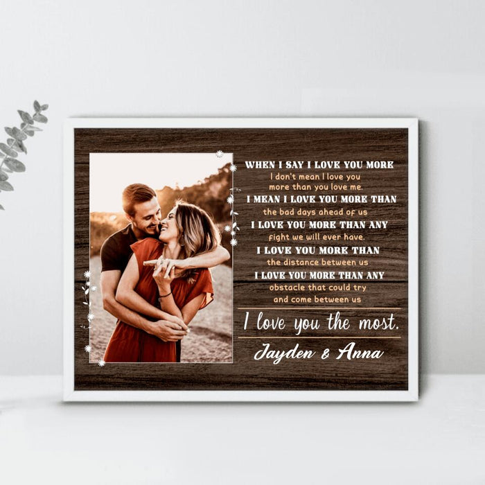 Custom Personalized Couple Poster - Gift Idea For Couple - I Love You The Most