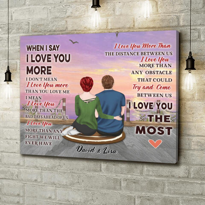 Custom Personalized Couple Canvas - Gift Idea For Couple - I Love You The Most