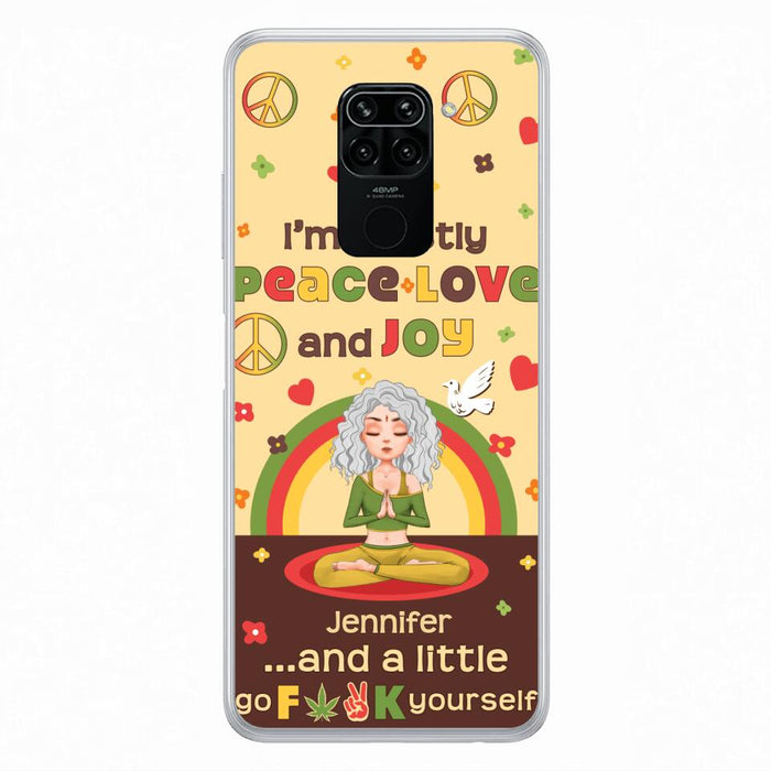 Custom Personalized Yoga Phone Case for Oppo/Xiaomi/Huawei - Gift Idea For Yoga Lover - I'm Mostly Peace Love and Joy