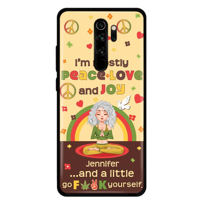 Custom Personalized Yoga Phone Case for Oppo/Xiaomi/Huawei - Gift Idea For Yoga Lover - I'm Mostly Peace Love and Joy