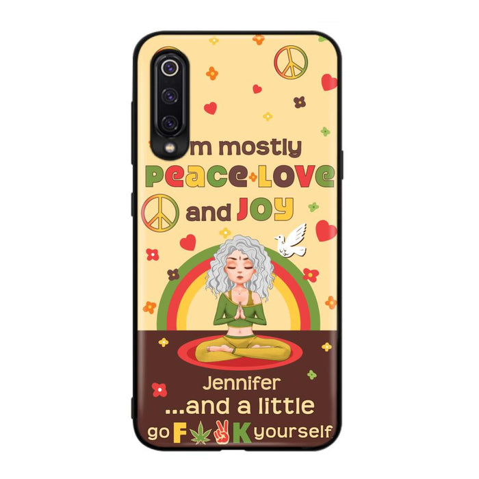 Custom Personalized Yoga Phone Case for Oppo/Xiaomi/Huawei - Gift Idea For Yoga Lover - I'm Mostly Peace Love and Joy