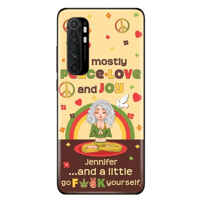 Custom Personalized Yoga Phone Case for Oppo/Xiaomi/Huawei - Gift Idea For Yoga Lover - I'm Mostly Peace Love and Joy