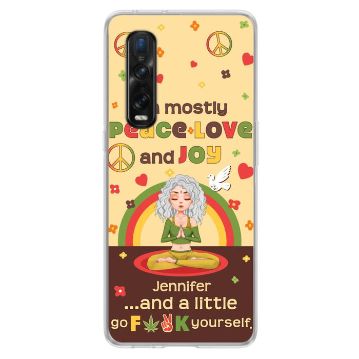 Custom Personalized Yoga Phone Case for Oppo/Xiaomi/Huawei - Gift Idea For Yoga Lover - I'm Mostly Peace Love and Joy