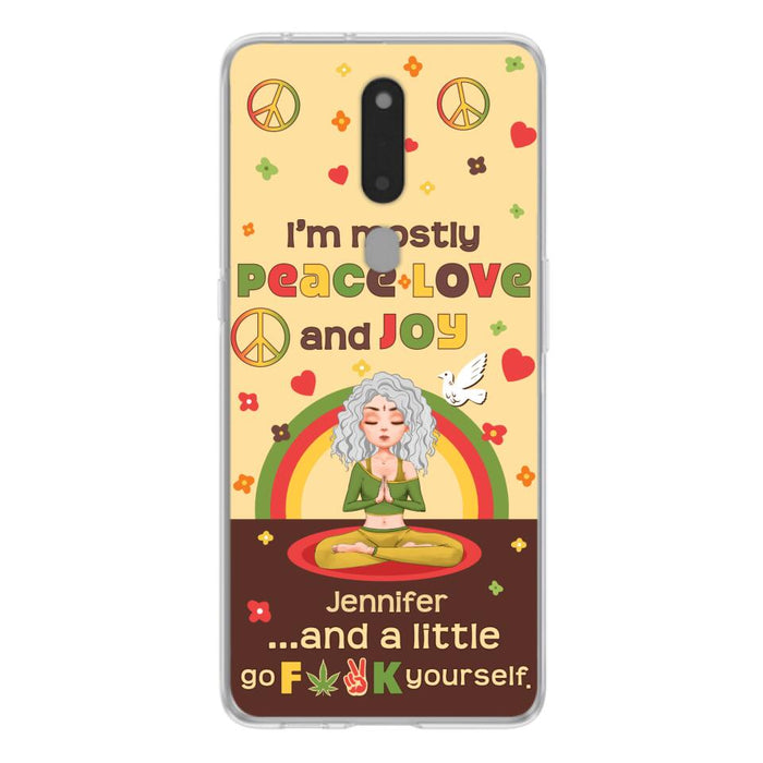 Custom Personalized Yoga Phone Case for Oppo/Xiaomi/Huawei - Gift Idea For Yoga Lover - I'm Mostly Peace Love and Joy