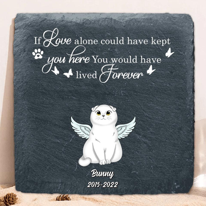 Custom Personalized Memorial Pet Square Lithograph - Gift Idea For Dog/Cat Lovers - If Love Alone Could Have Kept You Here You Would Have Lived Forever