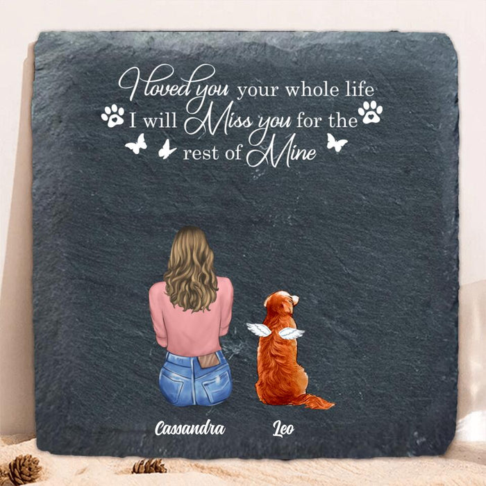 Custom Personalized Pet Mom/Dad Square Lithograph - Gift Idea For Pet Lover with up to 4 Pets - I Loved You Your Whole Life I Will Miss You For The Rest Of Mine