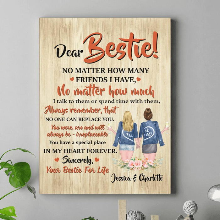 Custom Personalized Dear Bestie Canvas - Gift Idea For Friend/ Bestie - You Have A Special Place In My Heart Forever