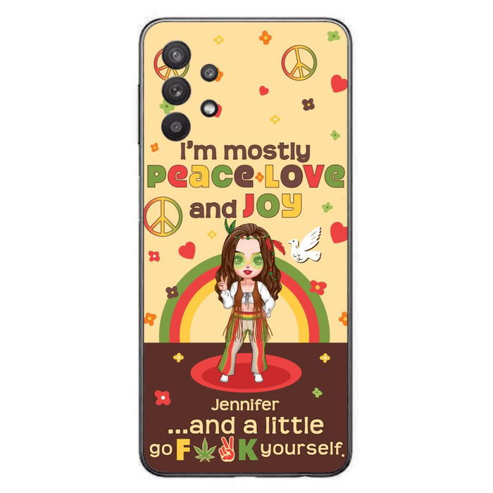 Custom Personalized Chibi Girl Case for iPhone/ Samsung - Gift Idea For Best Friend - I'm Mostly Peace Love and Joy