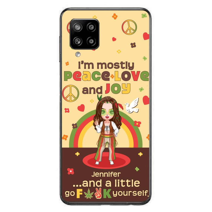 Custom Personalized Chibi Girl Case for iPhone/ Samsung - Gift Idea For Best Friend - I'm Mostly Peace Love and Joy