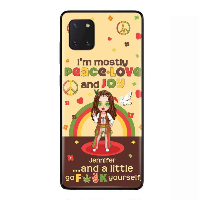 Custom Personalized Chibi Girl Case for iPhone/ Samsung - Gift Idea For Best Friend - I'm Mostly Peace Love and Joy