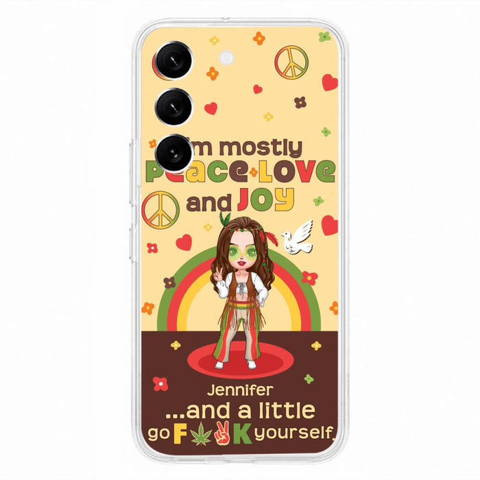 Custom Personalized Chibi Girl Case for iPhone/ Samsung - Gift Idea For Best Friend - I'm Mostly Peace Love and Joy