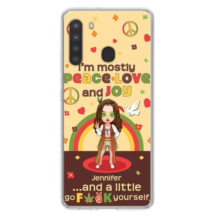 Custom Personalized Chibi Girl Case for iPhone/ Samsung - Gift Idea For Best Friend - I'm Mostly Peace Love and Joy