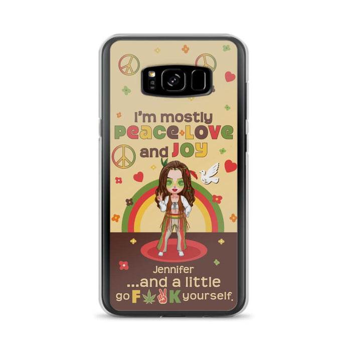 Custom Personalized Chibi Girl Case for iPhone/ Samsung - Gift Idea For Best Friend - I'm Mostly Peace Love and Joy