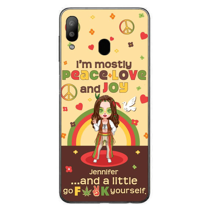 Custom Personalized Chibi Girl Case for iPhone/ Samsung - Gift Idea For Best Friend - I'm Mostly Peace Love and Joy