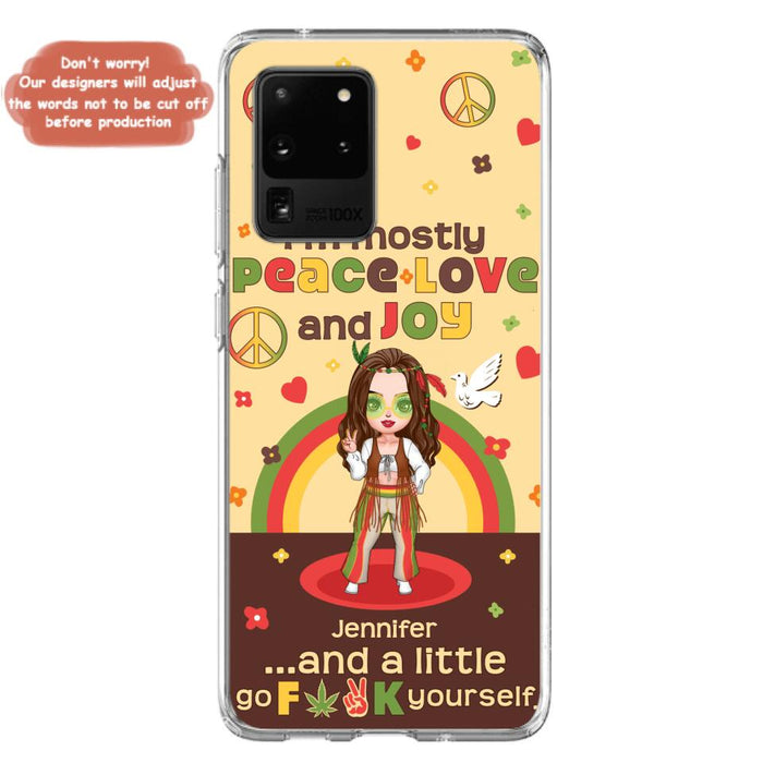 Custom Personalized Chibi Girl Case for iPhone/ Samsung - Gift Idea For Best Friend - I'm Mostly Peace Love and Joy