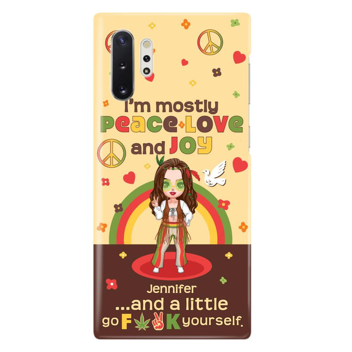 Custom Personalized Chibi Girl Case for iPhone/ Samsung - Gift Idea For Best Friend - I'm Mostly Peace Love and Joy