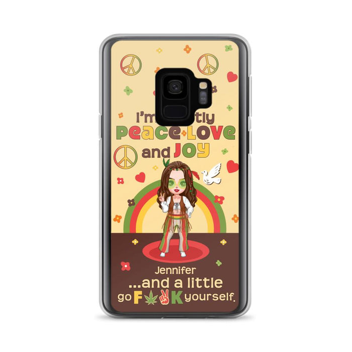 Custom Personalized Chibi Girl Case for iPhone/ Samsung - Gift Idea For Best Friend - I'm Mostly Peace Love and Joy