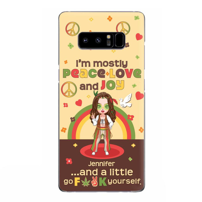 Custom Personalized Chibi Girl Case for iPhone/ Samsung - Gift Idea For Best Friend - I'm Mostly Peace Love and Joy