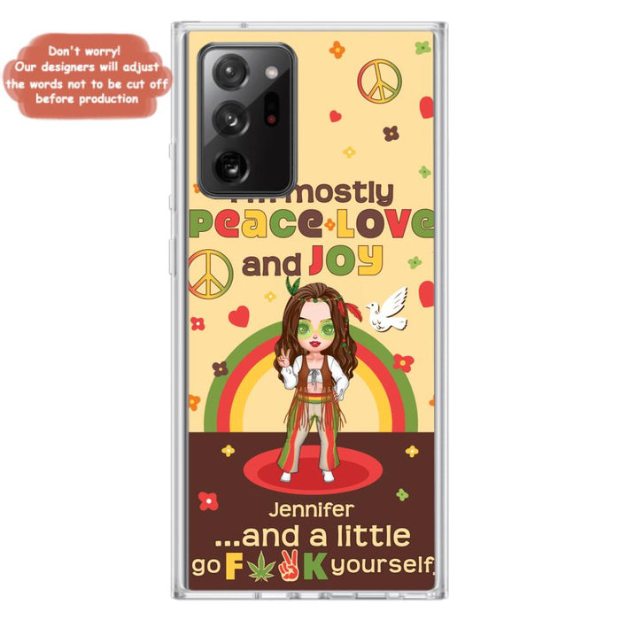 Custom Personalized Chibi Girl Case for iPhone/ Samsung - Gift Idea For Best Friend - I'm Mostly Peace Love and Joy