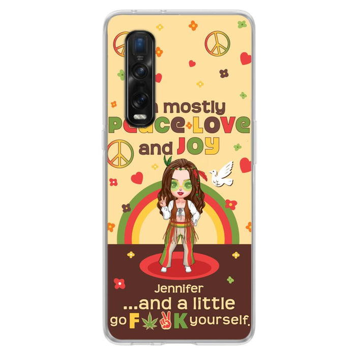 Custom Personalized Chibi Girl Phone Case - Gift Idea For Best Friend - I'm Mostly Peace Love and Joy - Case for Xiaomi/ Oppo/ Huawei