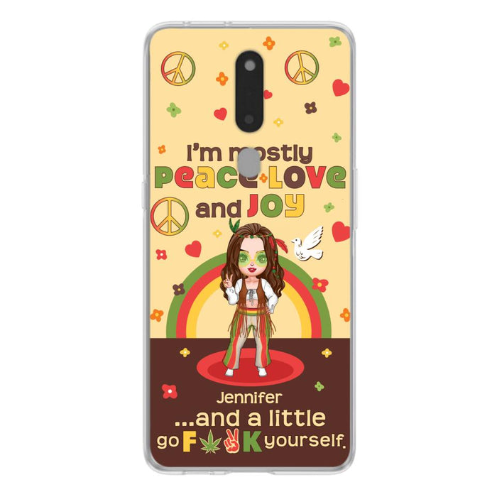 Custom Personalized Chibi Girl Phone Case - Gift Idea For Best Friend - I'm Mostly Peace Love and Joy - Case for Xiaomi/ Oppo/ Huawei