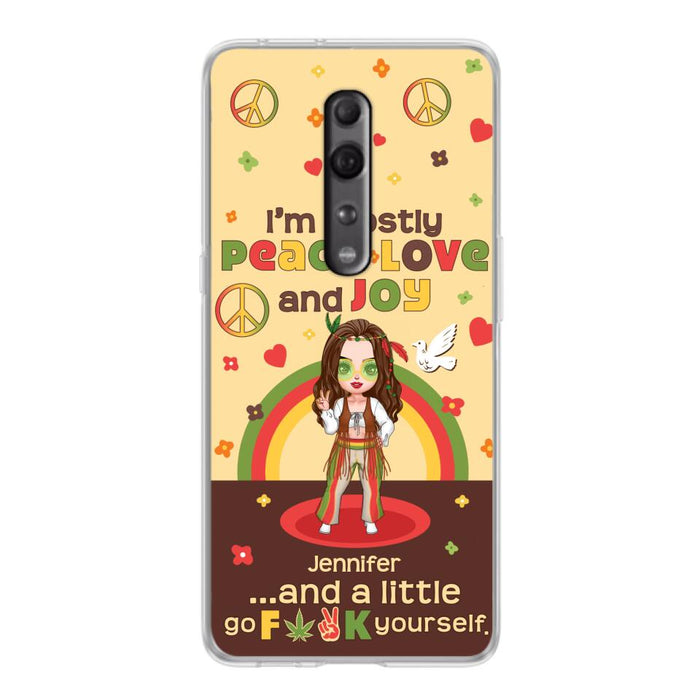 Custom Personalized Chibi Girl Phone Case - Gift Idea For Best Friend - I'm Mostly Peace Love and Joy - Case for Xiaomi/ Oppo/ Huawei