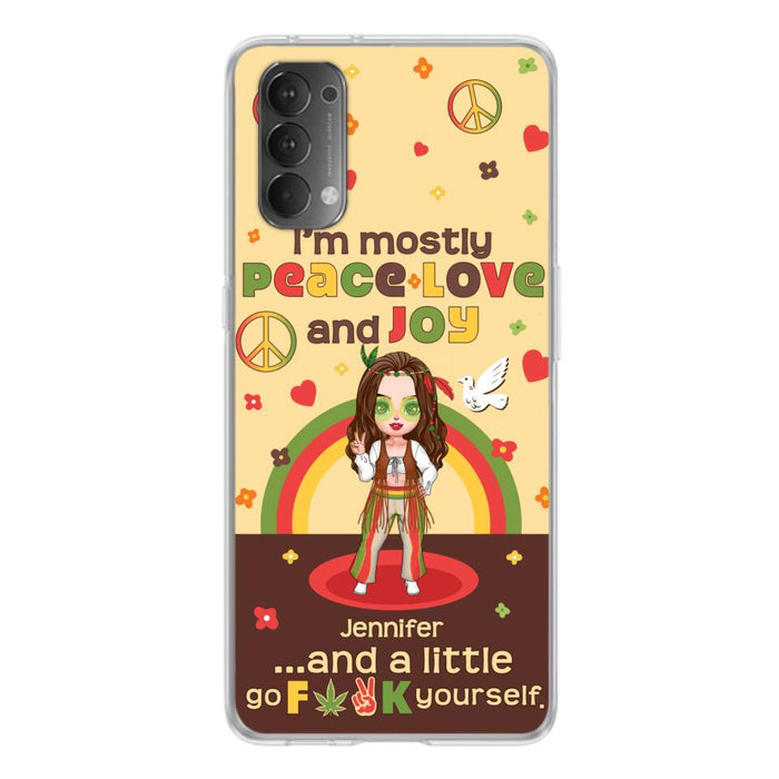 Custom Personalized Chibi Girl Phone Case - Gift Idea For Best Friend - I'm Mostly Peace Love and Joy - Case for Xiaomi/ Oppo/ Huawei