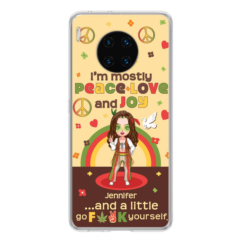 Custom Personalized Chibi Girl Phone Case - Gift Idea For Best Friend - I'm Mostly Peace Love and Joy - Case for Xiaomi/ Oppo/ Huawei