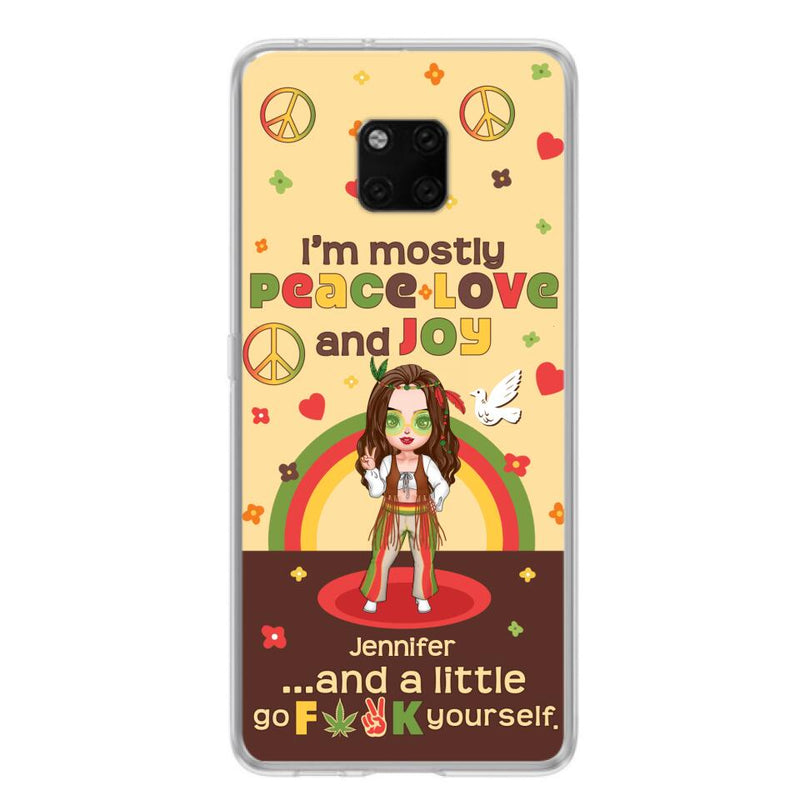 Custom Personalized Chibi Girl Phone Case - Gift Idea For Best Friend - I'm Mostly Peace Love and Joy - Case for Xiaomi/ Oppo/ Huawei