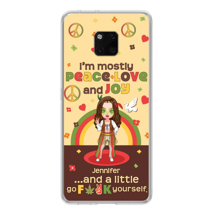 Custom Personalized Chibi Girl Phone Case - Gift Idea For Best Friend - I'm Mostly Peace Love and Joy - Case for Xiaomi/ Oppo/ Huawei