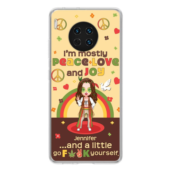 Custom Personalized Chibi Girl Phone Case - Gift Idea For Best Friend - I'm Mostly Peace Love and Joy - Case for Xiaomi/ Oppo/ Huawei