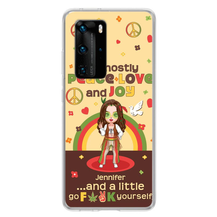 Custom Personalized Chibi Girl Phone Case - Gift Idea For Best Friend - I'm Mostly Peace Love and Joy - Case for Xiaomi/ Oppo/ Huawei