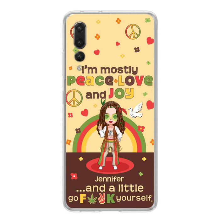 Custom Personalized Chibi Girl Phone Case - Gift Idea For Best Friend - I'm Mostly Peace Love and Joy - Case for Xiaomi/ Oppo/ Huawei