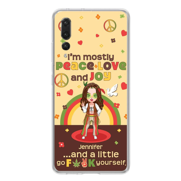 Custom Personalized Chibi Girl Phone Case - Gift Idea For Best Friend - I'm Mostly Peace Love and Joy - Case for Xiaomi/ Oppo/ Huawei