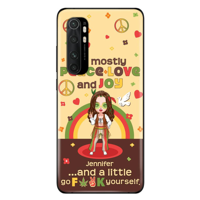 Custom Personalized Chibi Girl Phone Case - Gift Idea For Best Friend - I'm Mostly Peace Love and Joy - Case for Xiaomi/ Oppo/ Huawei