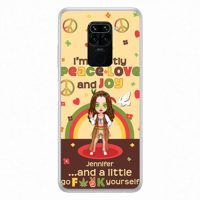 Custom Personalized Chibi Girl Phone Case - Gift Idea For Best Friend - I'm Mostly Peace Love and Joy - Case for Xiaomi/ Oppo/ Huawei