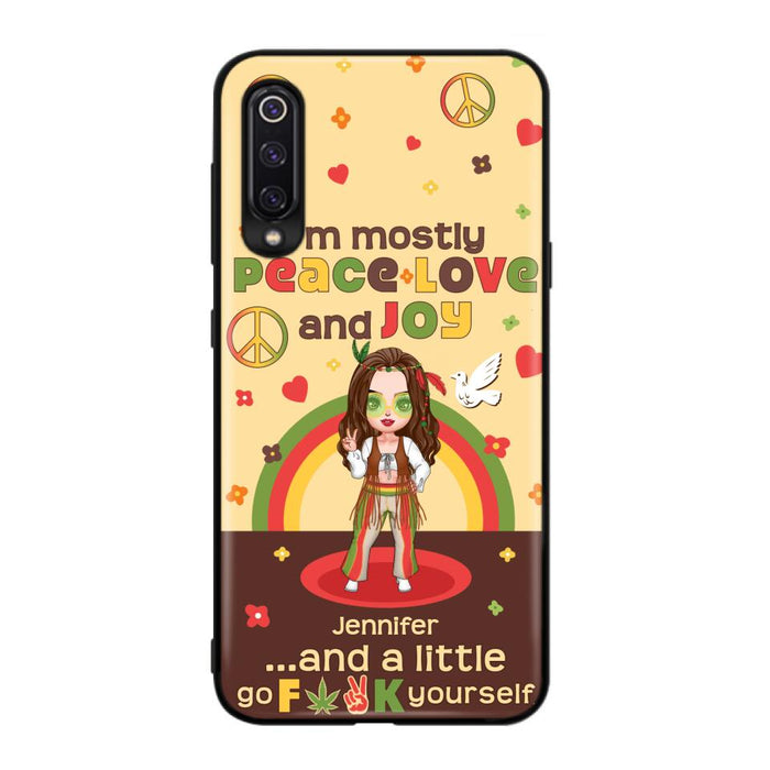 Custom Personalized Chibi Girl Phone Case - Gift Idea For Best Friend - I'm Mostly Peace Love and Joy - Case for Xiaomi/ Oppo/ Huawei