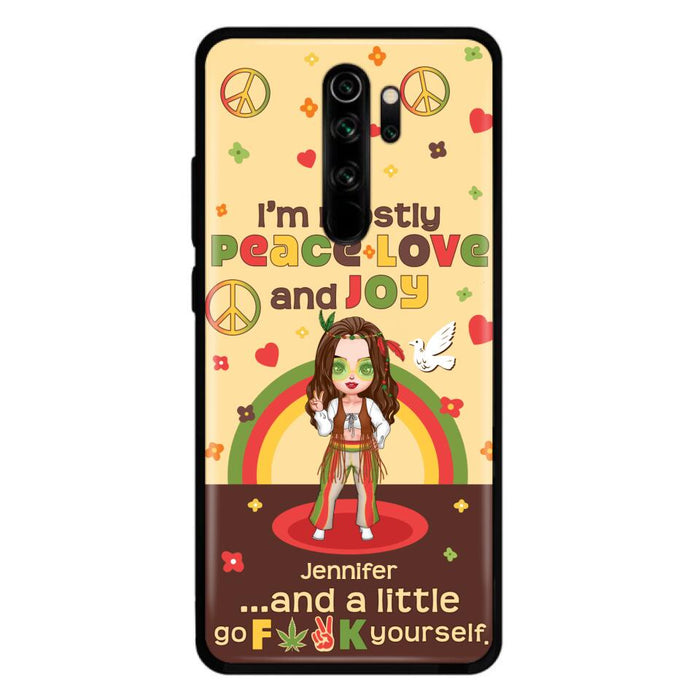 Custom Personalized Chibi Girl Phone Case - Gift Idea For Best Friend - I'm Mostly Peace Love and Joy - Case for Xiaomi/ Oppo/ Huawei