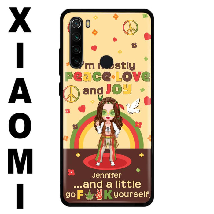 Custom Personalized Chibi Girl Phone Case - Gift Idea For Best Friend - I'm Mostly Peace Love and Joy - Case for Xiaomi/ Oppo/ Huawei