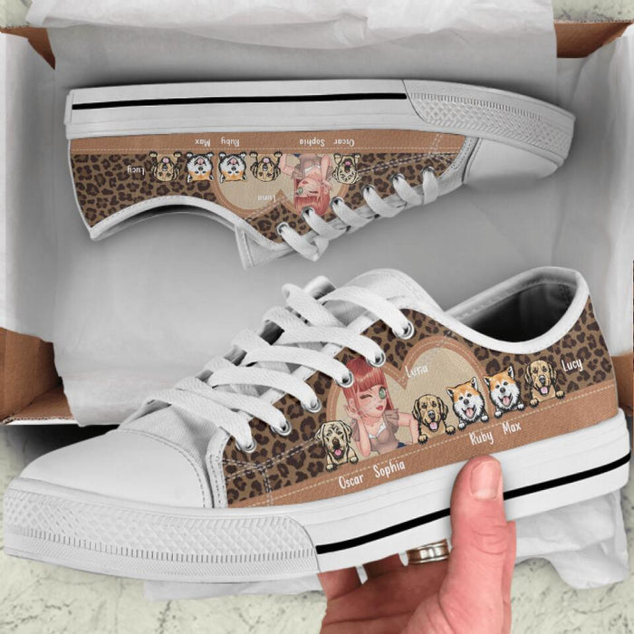 Custom Personalized Pet Mom Low Top Sneakers - Gift Idea For Dog Lover/ Cat Lover with up to 5 Pets